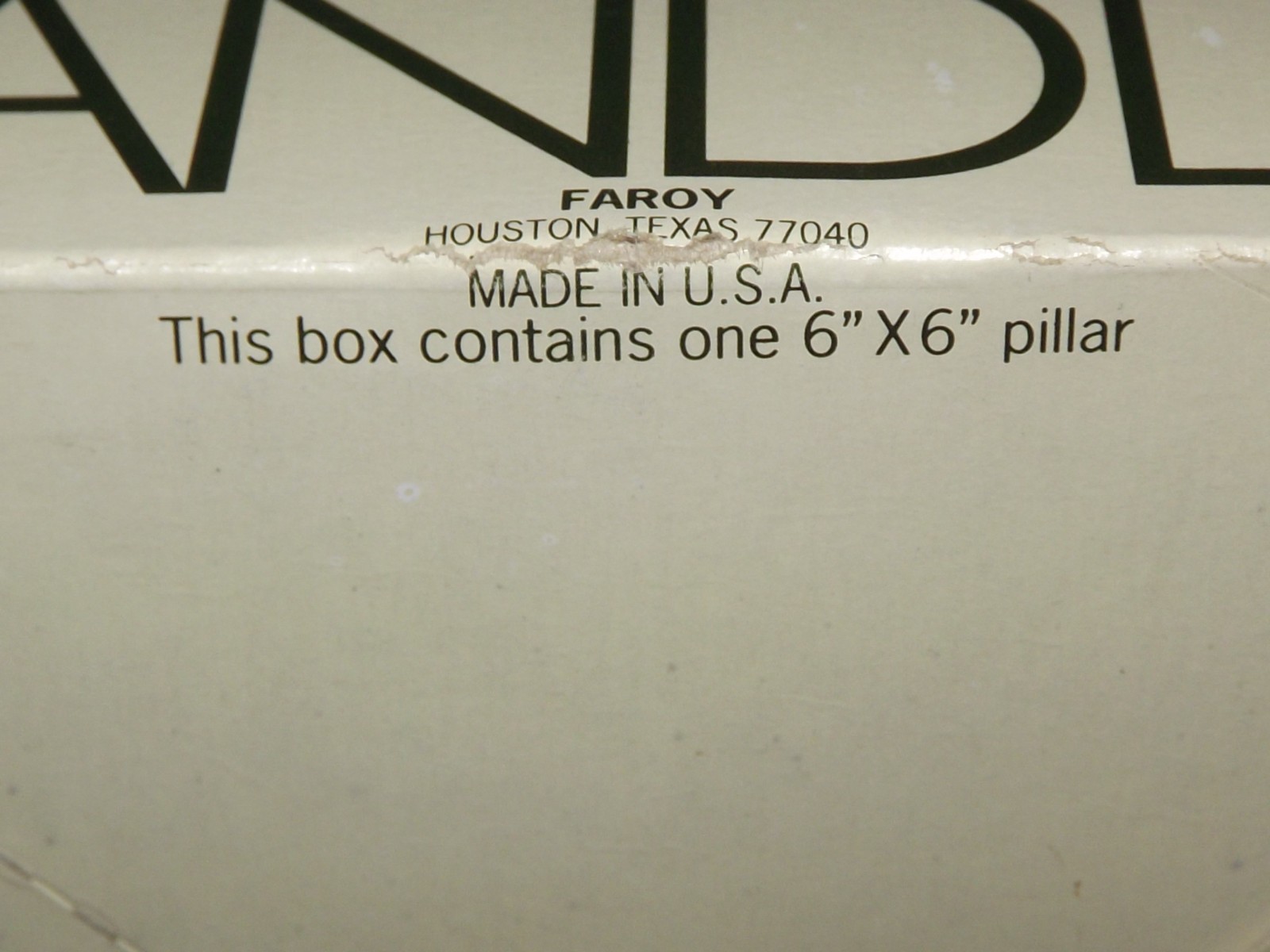 FAROY 3 Wick Pillar Candle 6″ x 6″ White Vanilla Scented New In Original Box