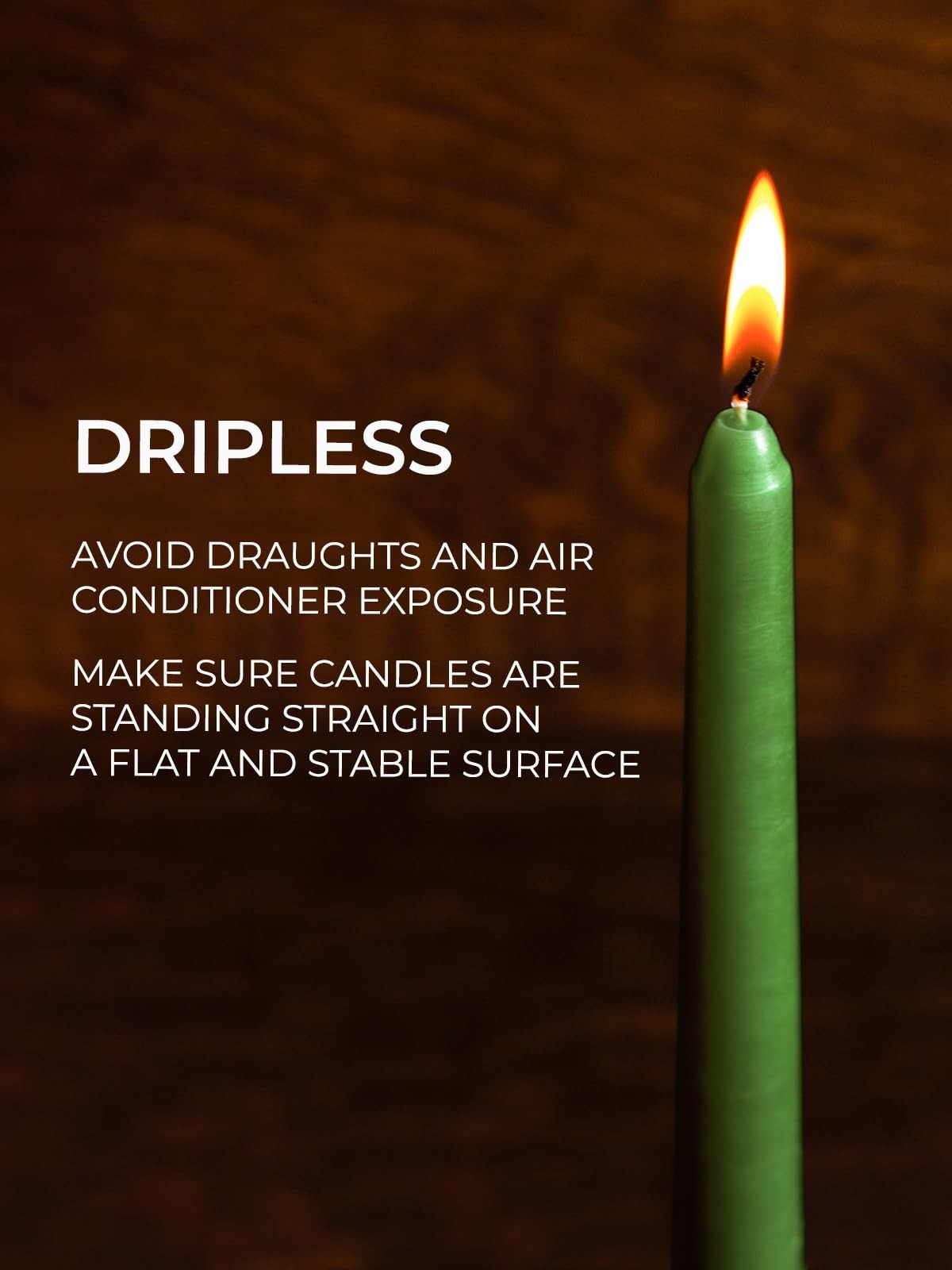 4 PCS 12 Inch Taper Candles Dripless Unscented Long Burning Grass Green
