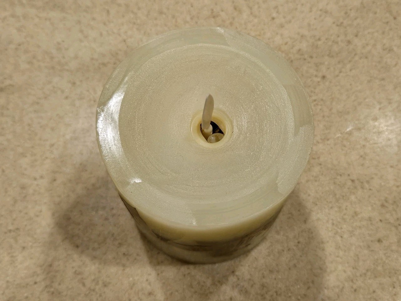 RARE LUMINARA FLAMELESS MOVING WICK FARMHOUSE MODERN RUSTIC LEAF PILLAR CANDLE