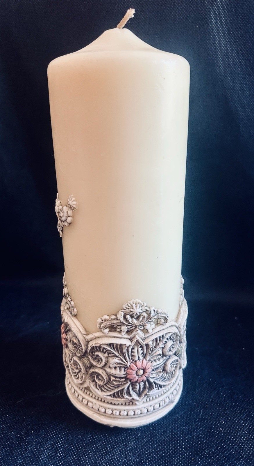 Gorgeous Vintage Pillar Candle 14 Inches Tall 4 Inches Wide