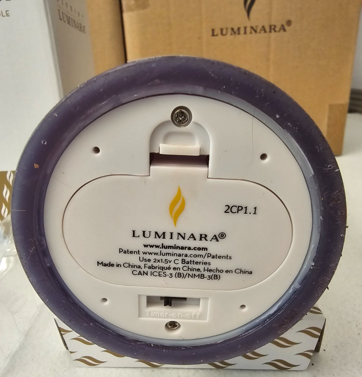 Navy Blue Luminara 3″ X 7″ Pillar Flameless Candle In Original Box