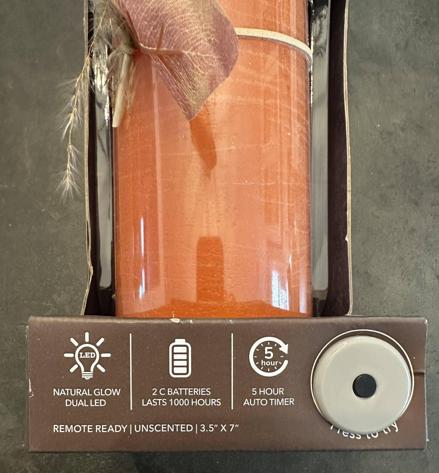 LUMIPURE Signature Series Flickering Flameless LED Wax Pillar Candle (3.5″ X 5″7