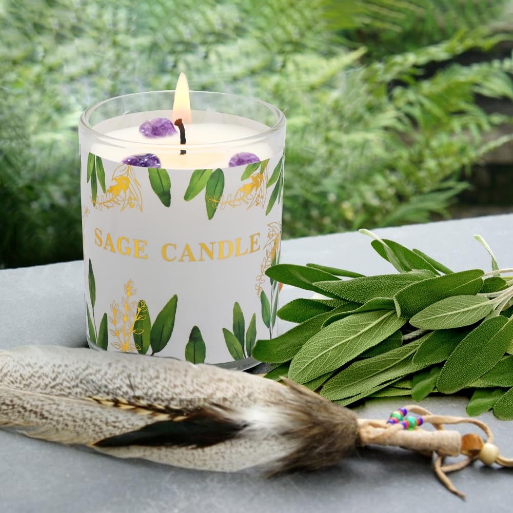 Candles, 6 Pack Sage Candle for Cleansing House Negative Energy, Scented Candles