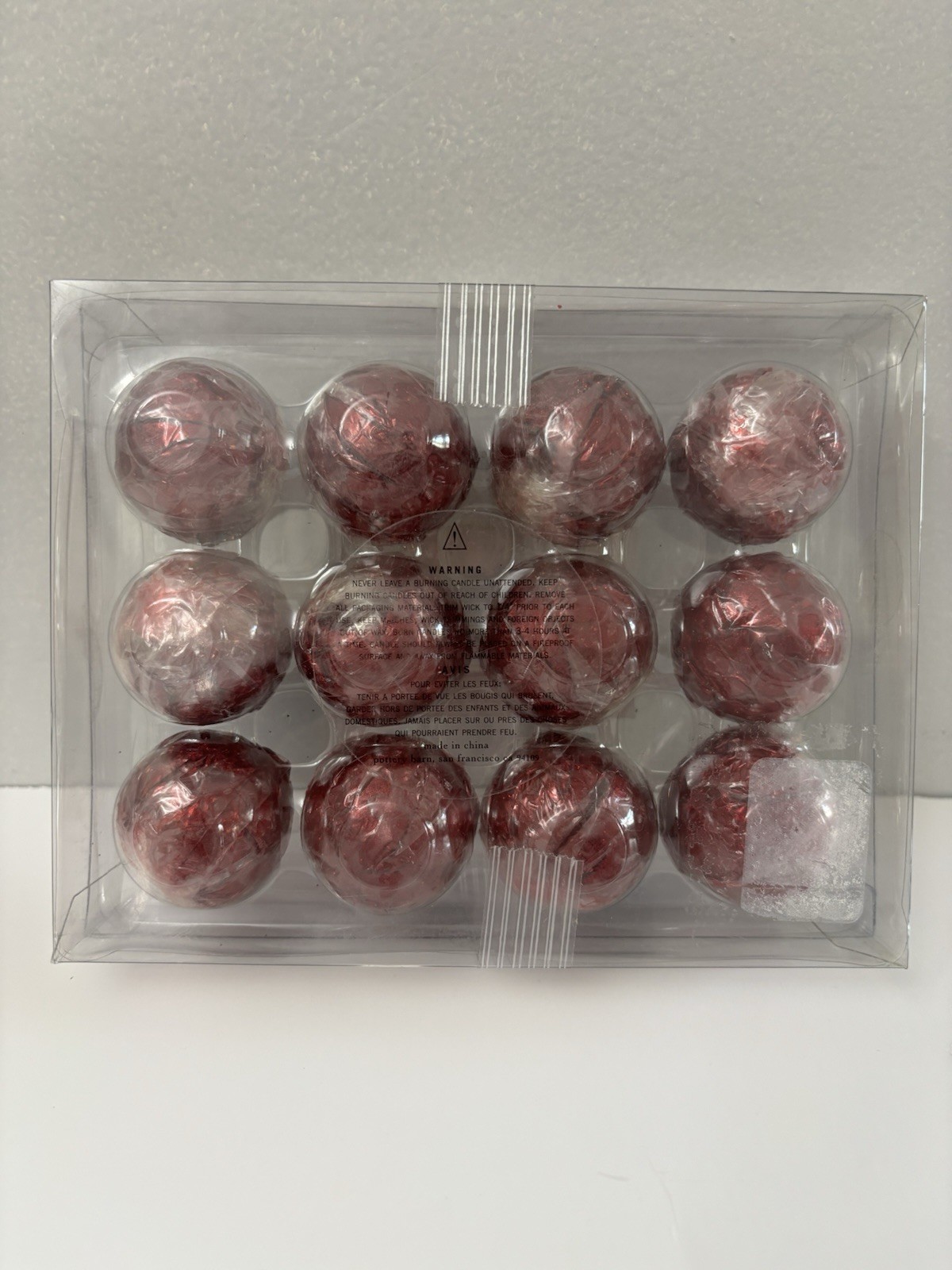 Pottery Barn Glitter Sphere Candles Set Of 12
