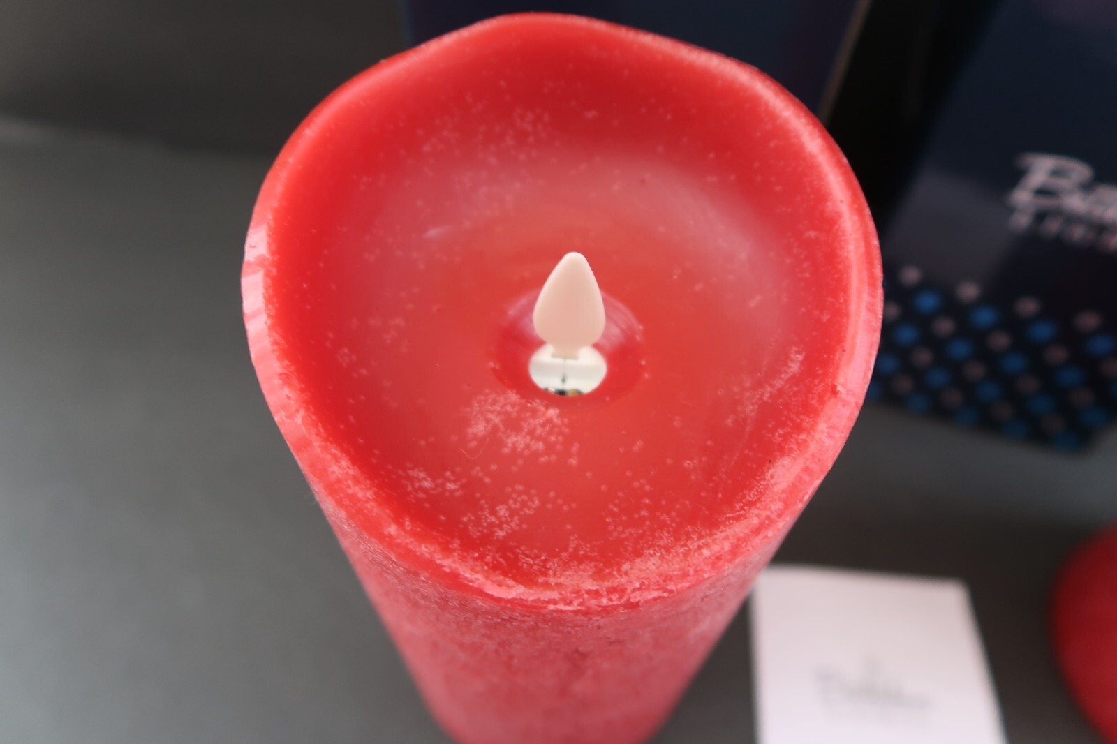 2 RED Bethlehem Lights Flameless Pillar Candle Touch Timer Blow Out Christmas 7″