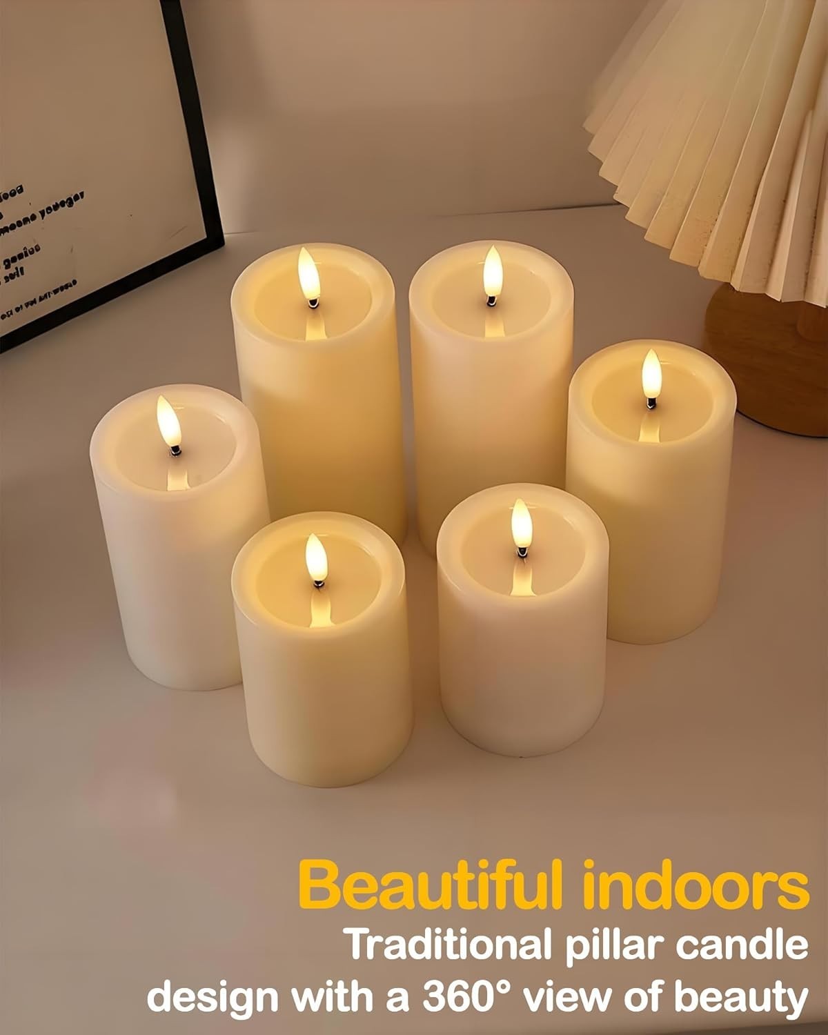 3″X4″ Outdoor Waterproof Flameless Candles with Remote and Timers, LED Candles,