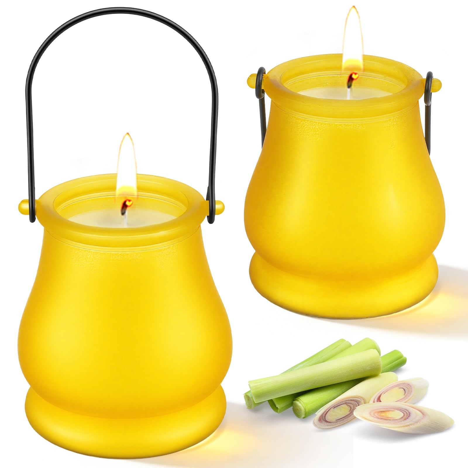 Citronella Candles Outdoor, 2 Pack 20oz Soy Wax Large Citronella Candles, 120…