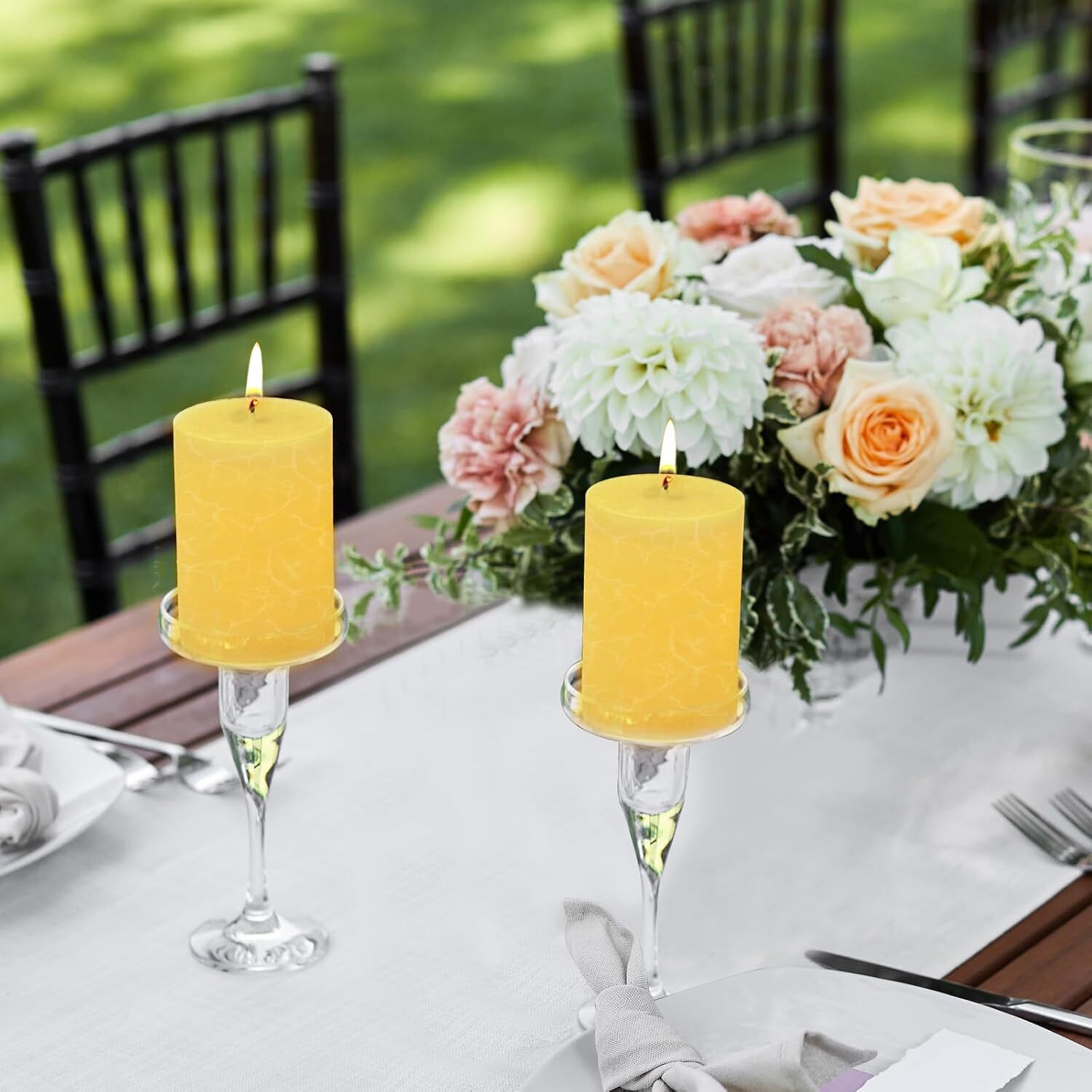 Large Citronella Candle, Lemongrass Scented Pillar for Indoors and Outdoors