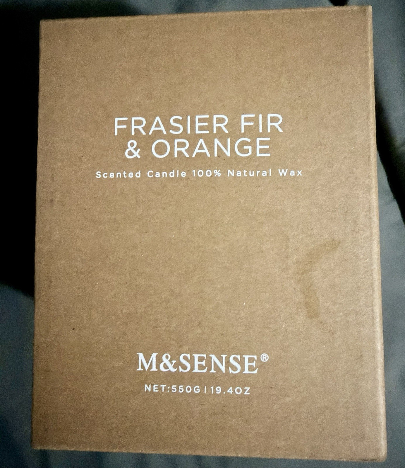 M&SENSE Frasier Fir & Orange Soy Wax Multiple Wick Candle 19.4oz Green Jar