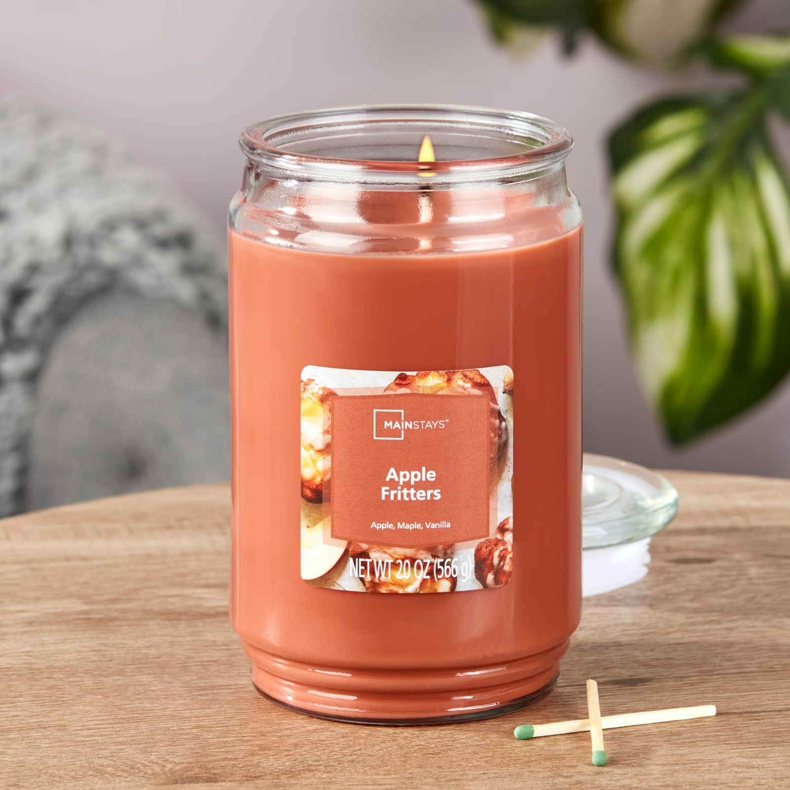 Single-Wick scented Glass jar candle Apple Fritters 20oz….