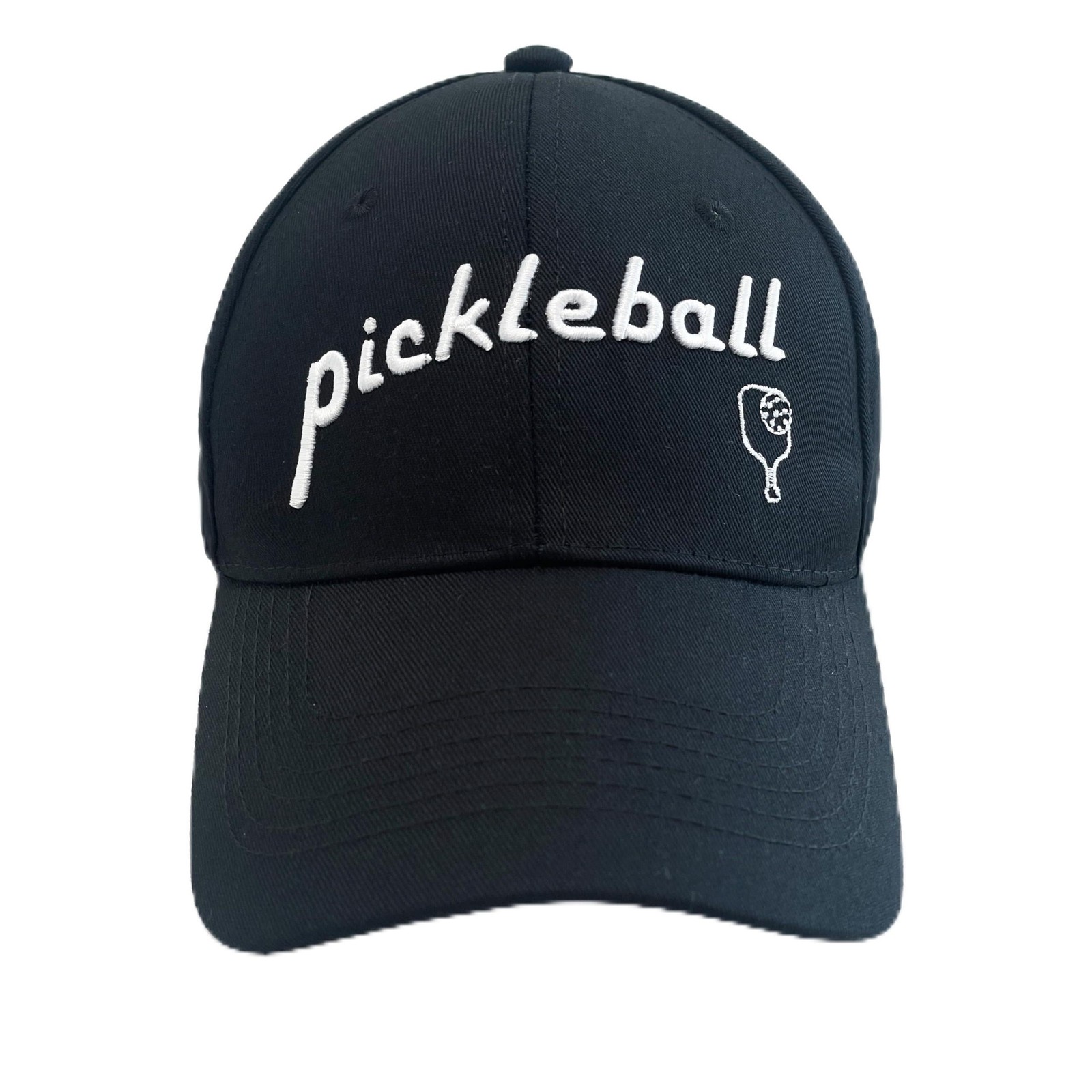 Pickleball Hat 100% Cotton Embroidered Unisex (Black)