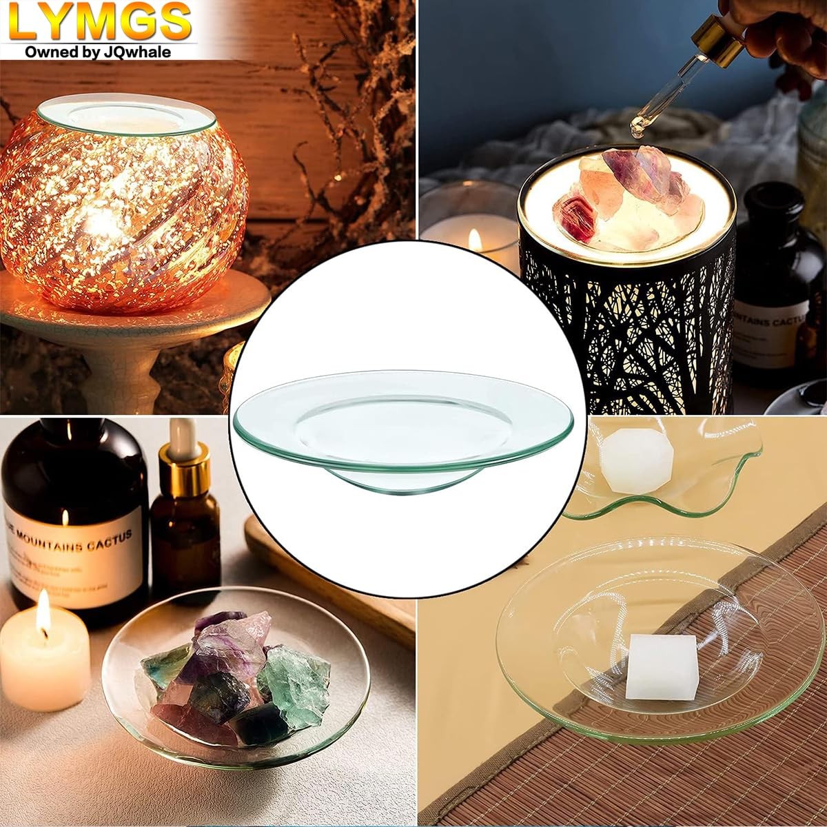 4.5″ Replacement Oil Warmer Dish, 115mm Wax Melt Warmer Liner Round Glass