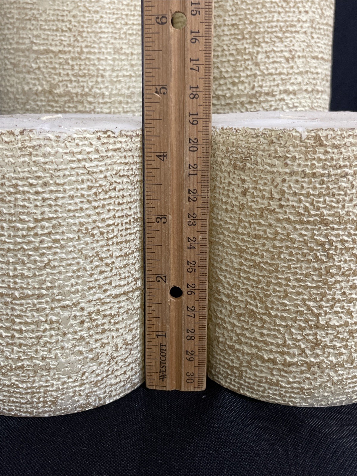 4 Vintage Pier 1 Ivory Beaded Pillar Candles 4×4 + 2 Votives Home Decor