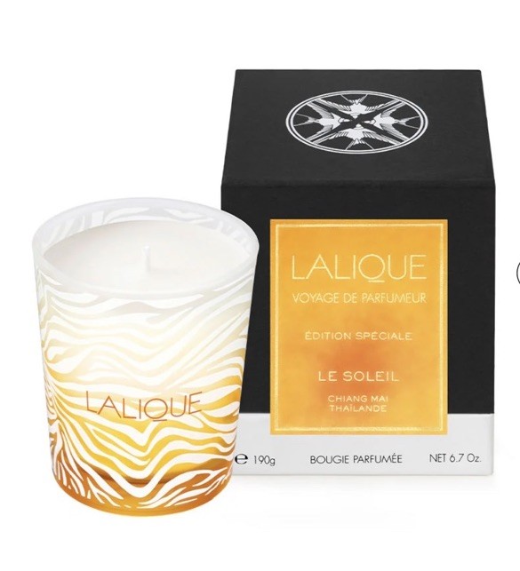 LALIQUE Scented Candle VOYAGE DE PARFUMEUR LE SOLEIL CHIANG MAI THAILAND 190g