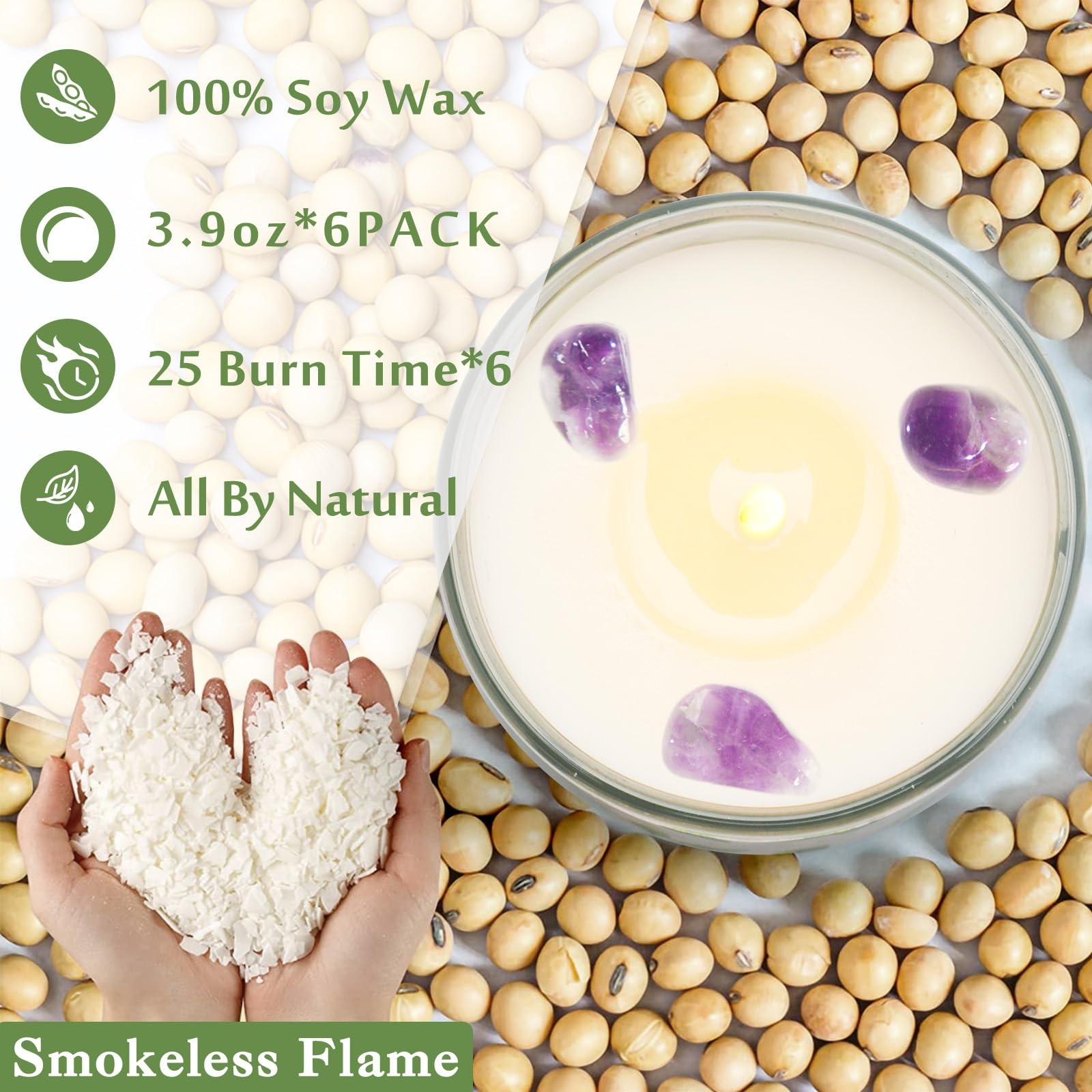 Candles, 6 Pack Sage Candle for Cleansing House Negative Energy, Scented Candles