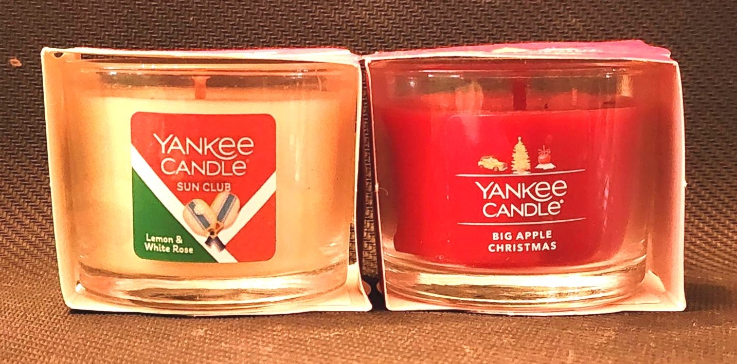 Yankee Candle Sun Club Lemon & White Rose OR Big Apple Christmas Mini Jar U PICK