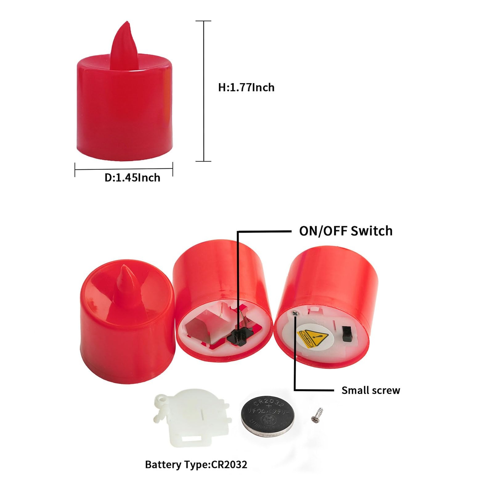 24 Pack Flameless Led Tea Lights Candles, Flickering Red Battery Operated Ele…