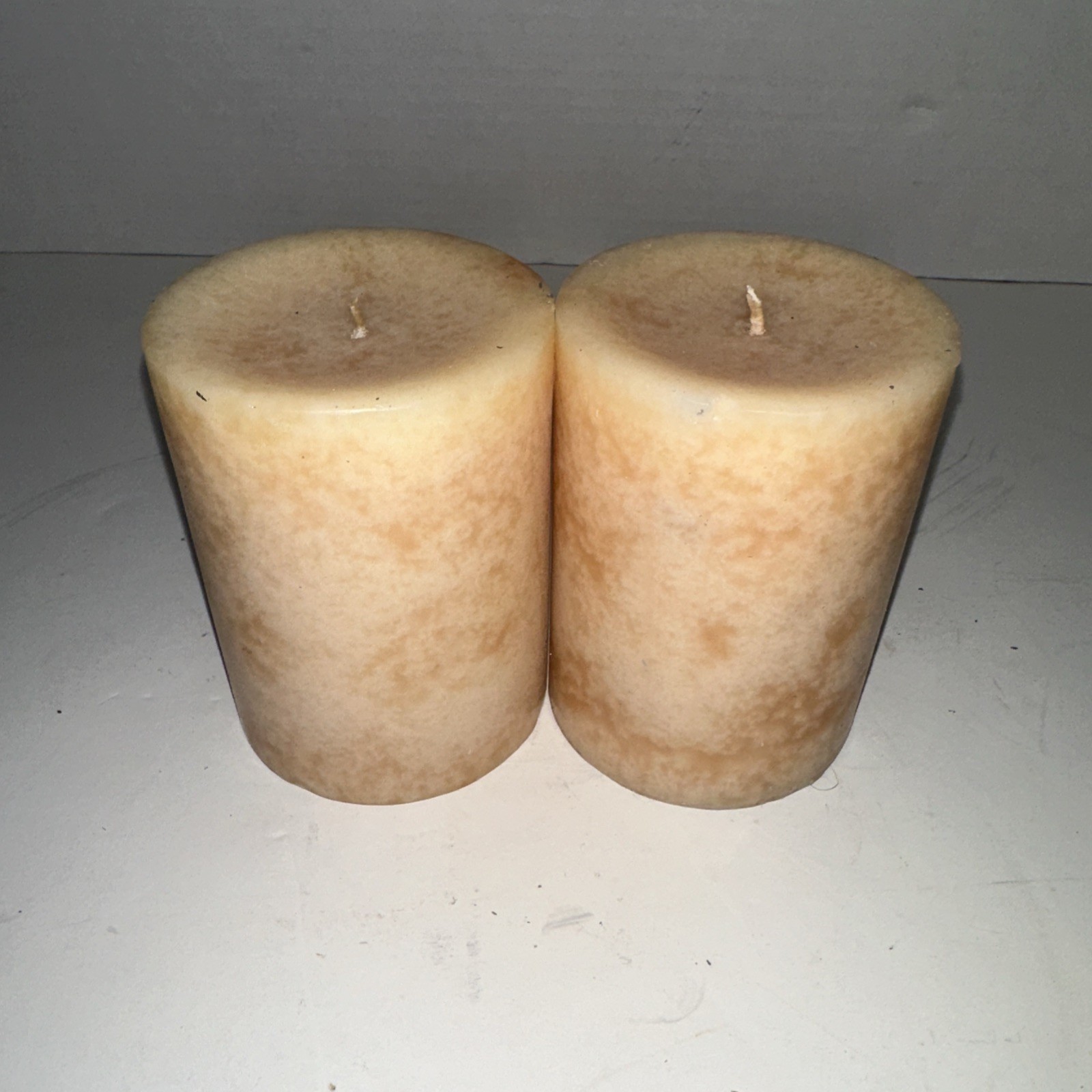 Lot of 2 Pier 1 Imports Vanilla Scented Pillar Candle 3″ x 4”Discontinued Rare