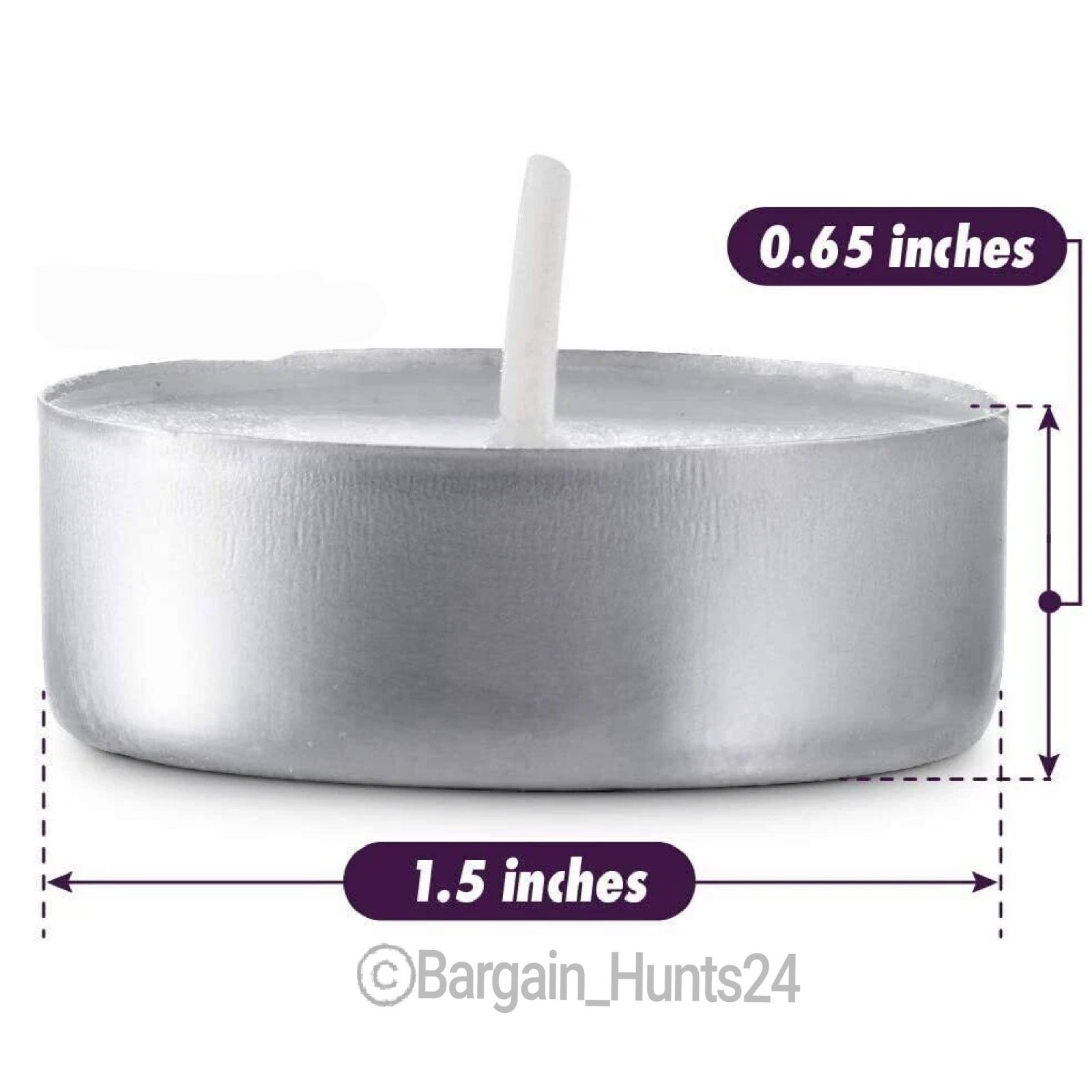 50 Ct Unscented Tealight Candles 2.5 Hour Burn Time White Dripless Long Lasting