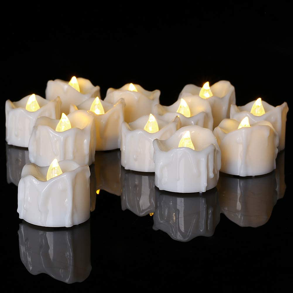 12 Pcs Style Moving Wick Led Flameless Tea Candles With Timer New