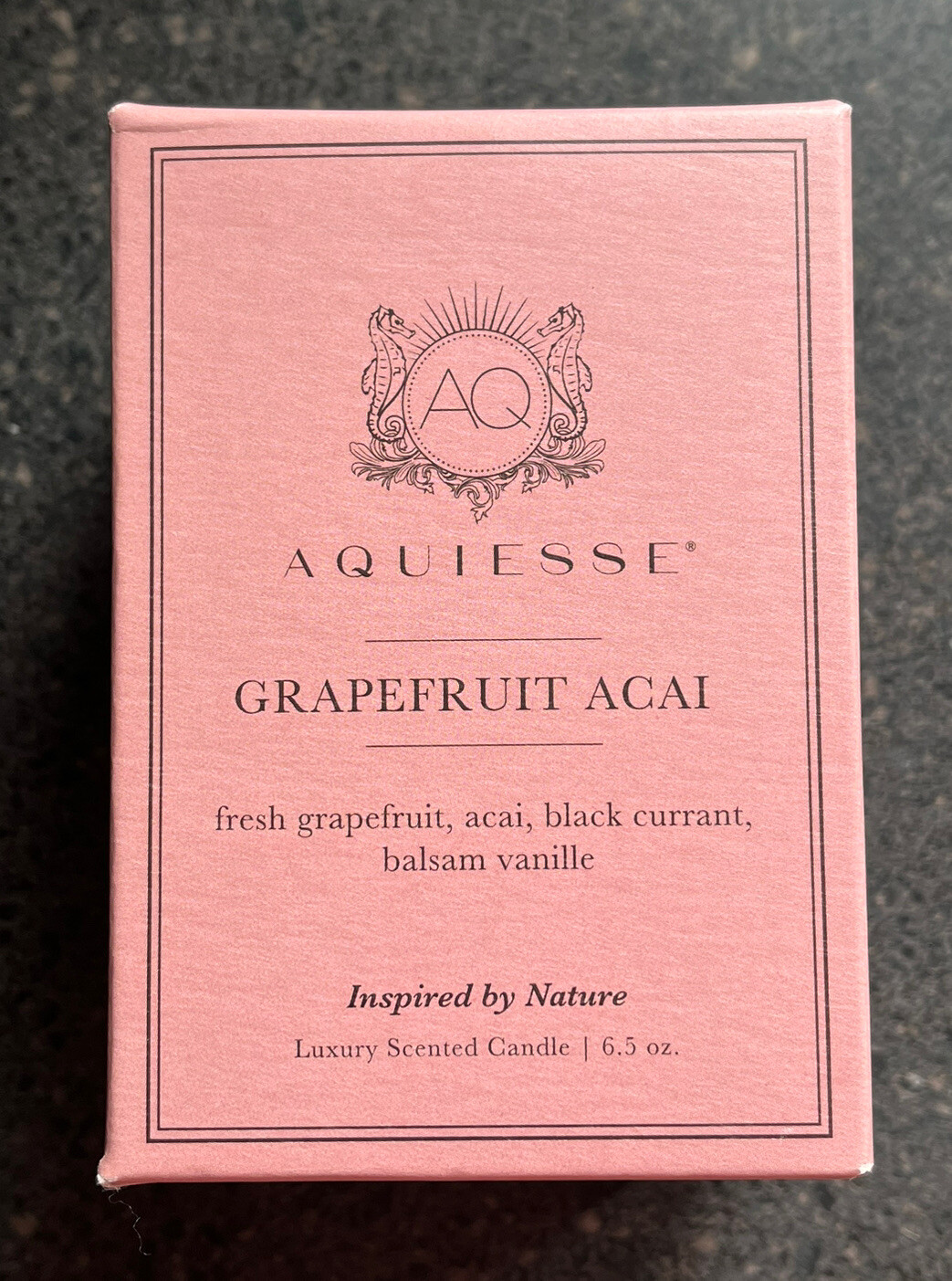 AQUIESSE – GRAPEFRUIT ACAI Luxury Scented Soy Candle NIB 6.5 oz Single wick