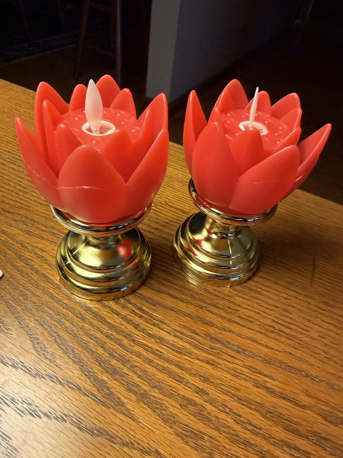 “2” LED Flameless Candles Battery Operated W/swaying Glow In Lotus Floral Shapes
