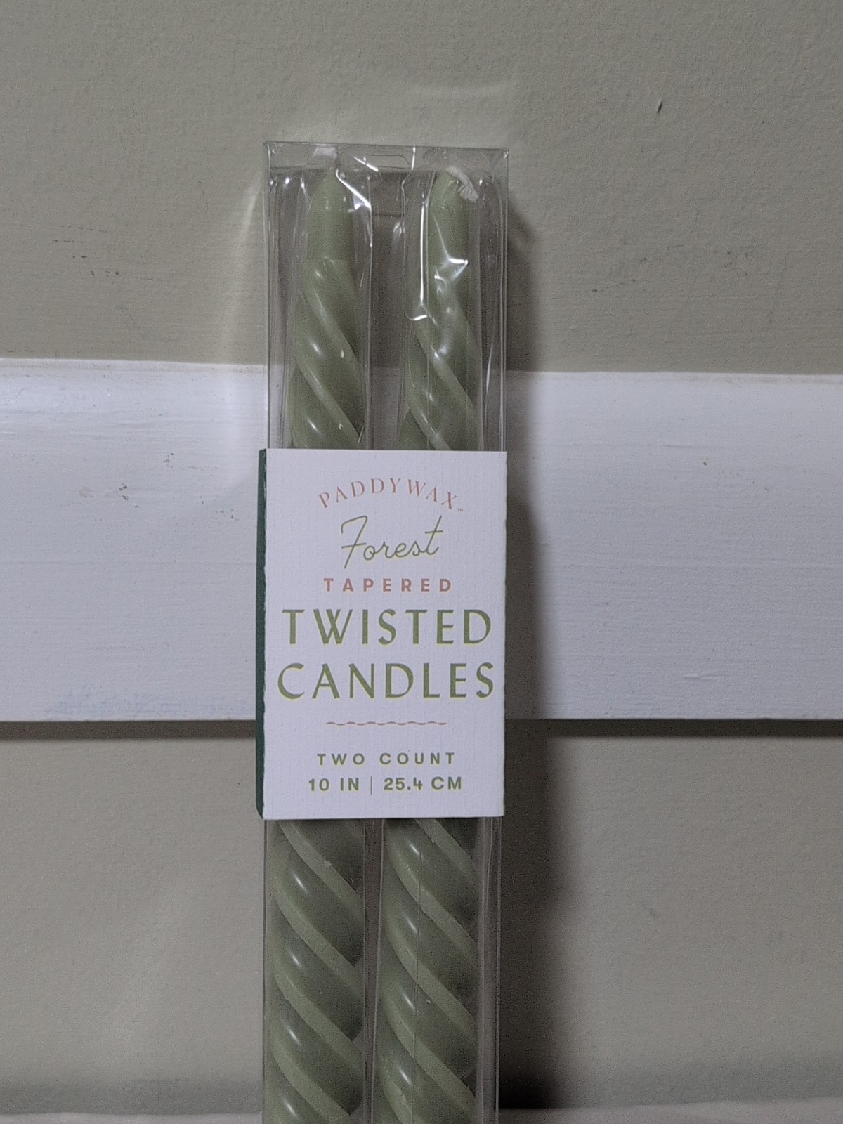 Paddywax “Forest “Tapered 10” Twisted Candles Two Count Pack! NEW!