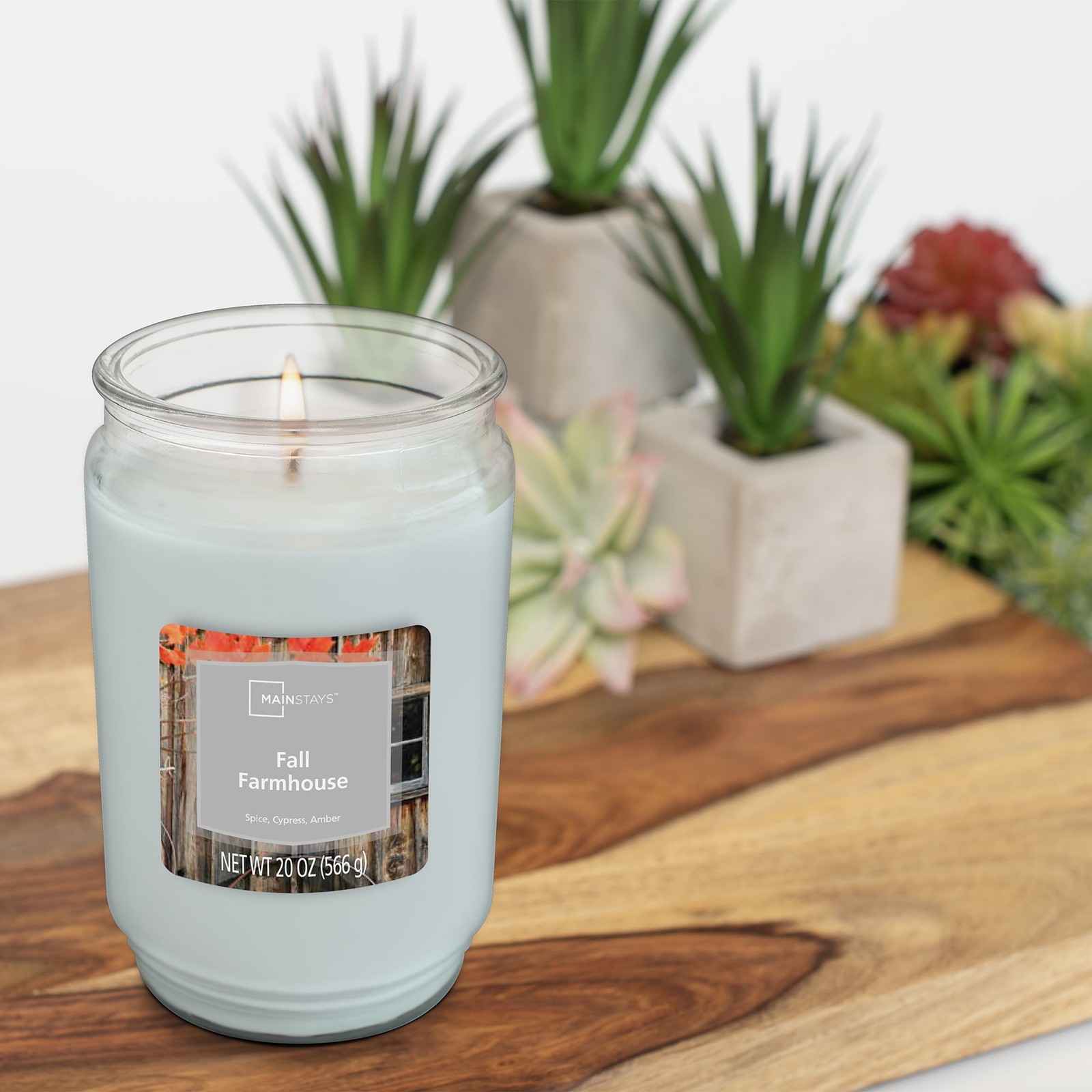 Mainstays Fall Farmhouse Scented Single Wick Candle, 20 oz.