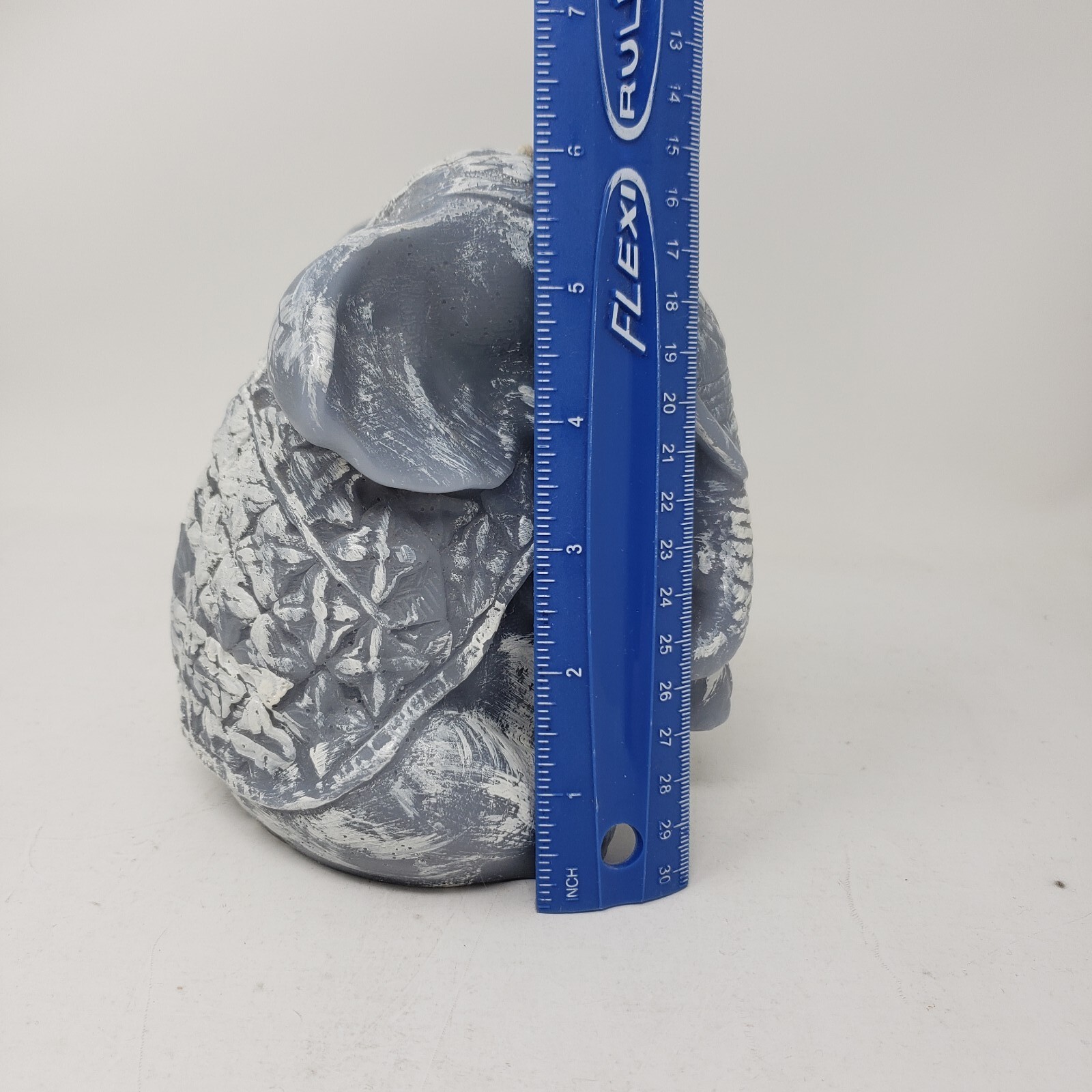 Elephant Candle Sitting Gray White Accent Costumed Wax India 6inch