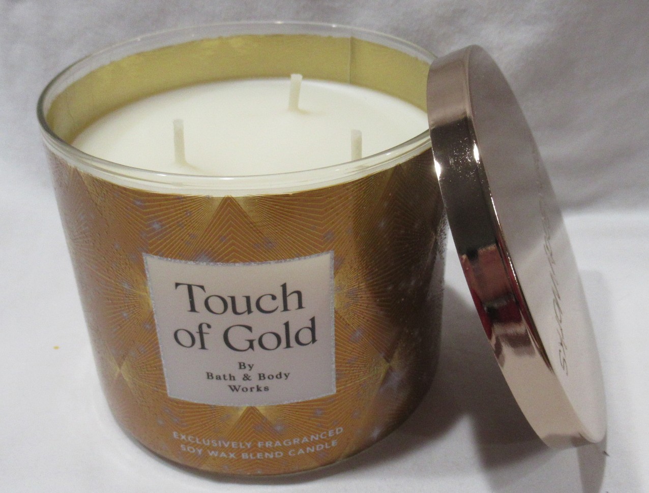 TOUCH OF GOLD by Bath & Body Works 3-wick Scented Candle Lot Set of 2