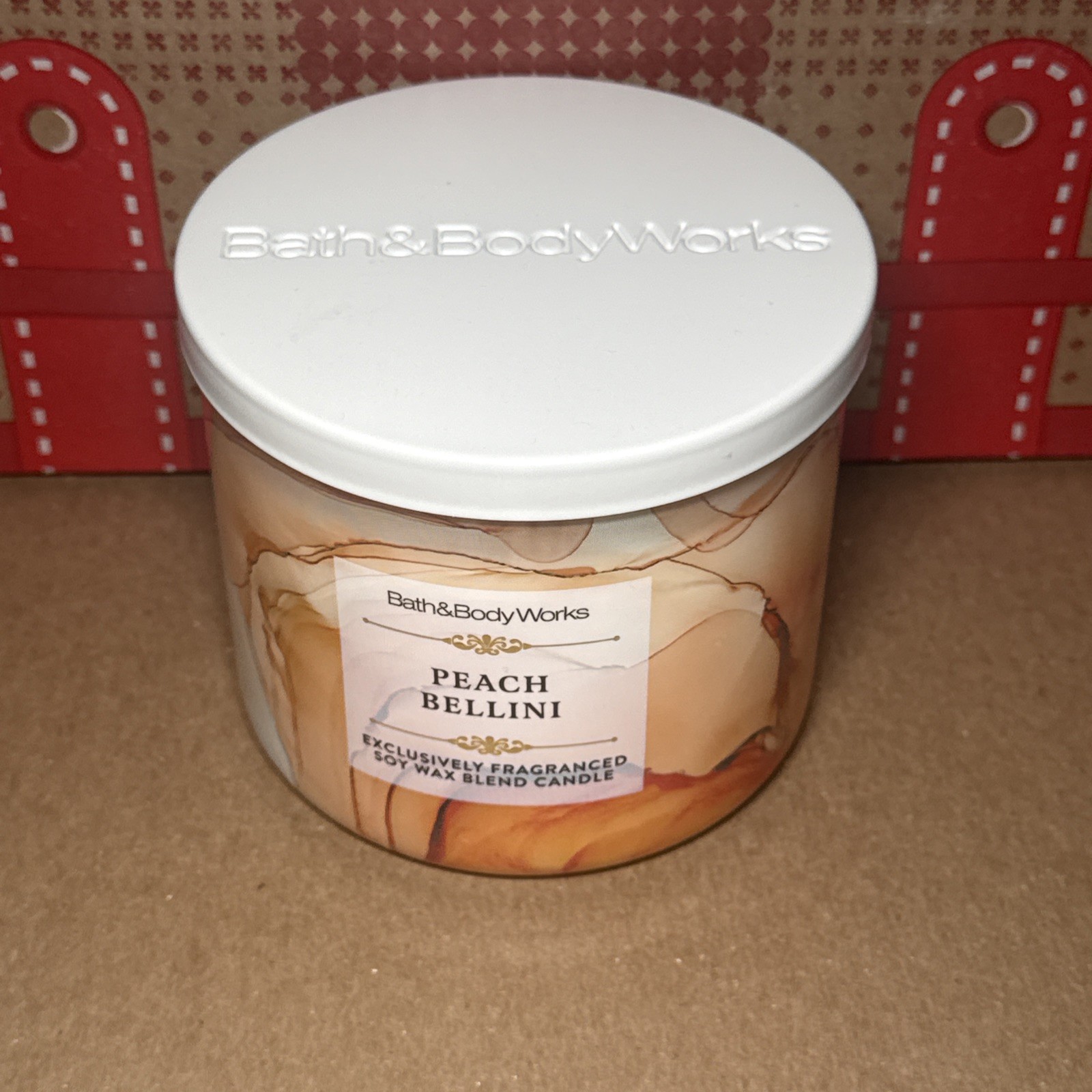 BATH & BODY WORKS PEACH BELLINI 3 Wick Scented Candle 14.5 oz BURNS 25-45 HRS