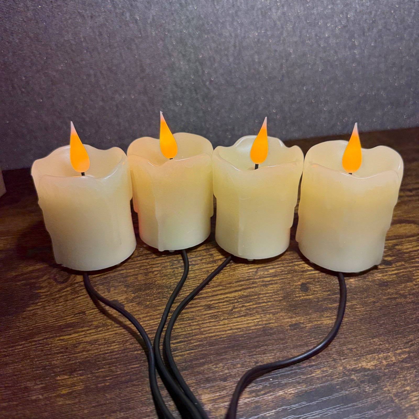 4 Pack Flameless LED Candles Rechargeable Flickering Moving Flame with Remote