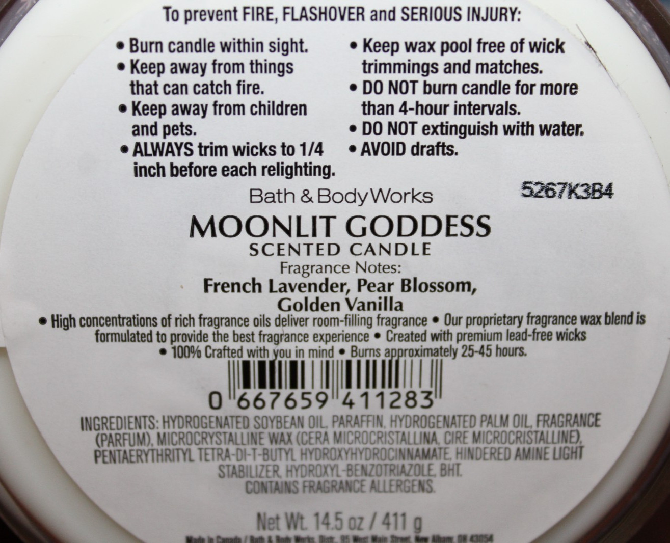 Bath & Body Works MOONLIT GODDESS 3-Wick CANDLE Special Edition Lid 14.5 oz NEW