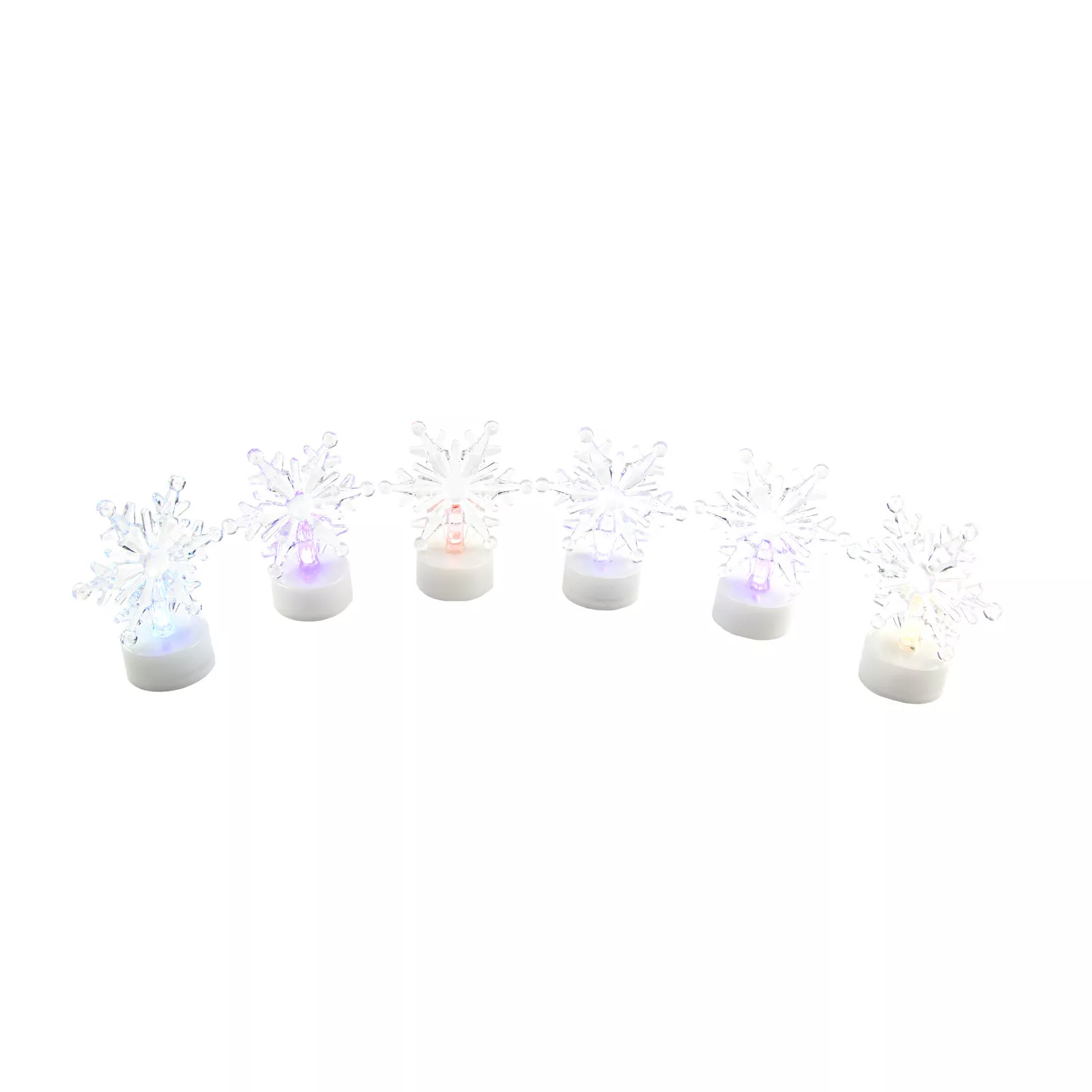 Color-Changing Snowflake Tealights, Set of 6