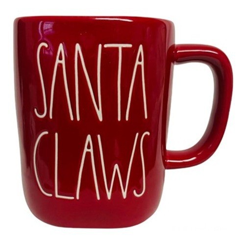 Rae Dunn SANTA CLAWS Red Christmas Holiday Coffee Tea Mug