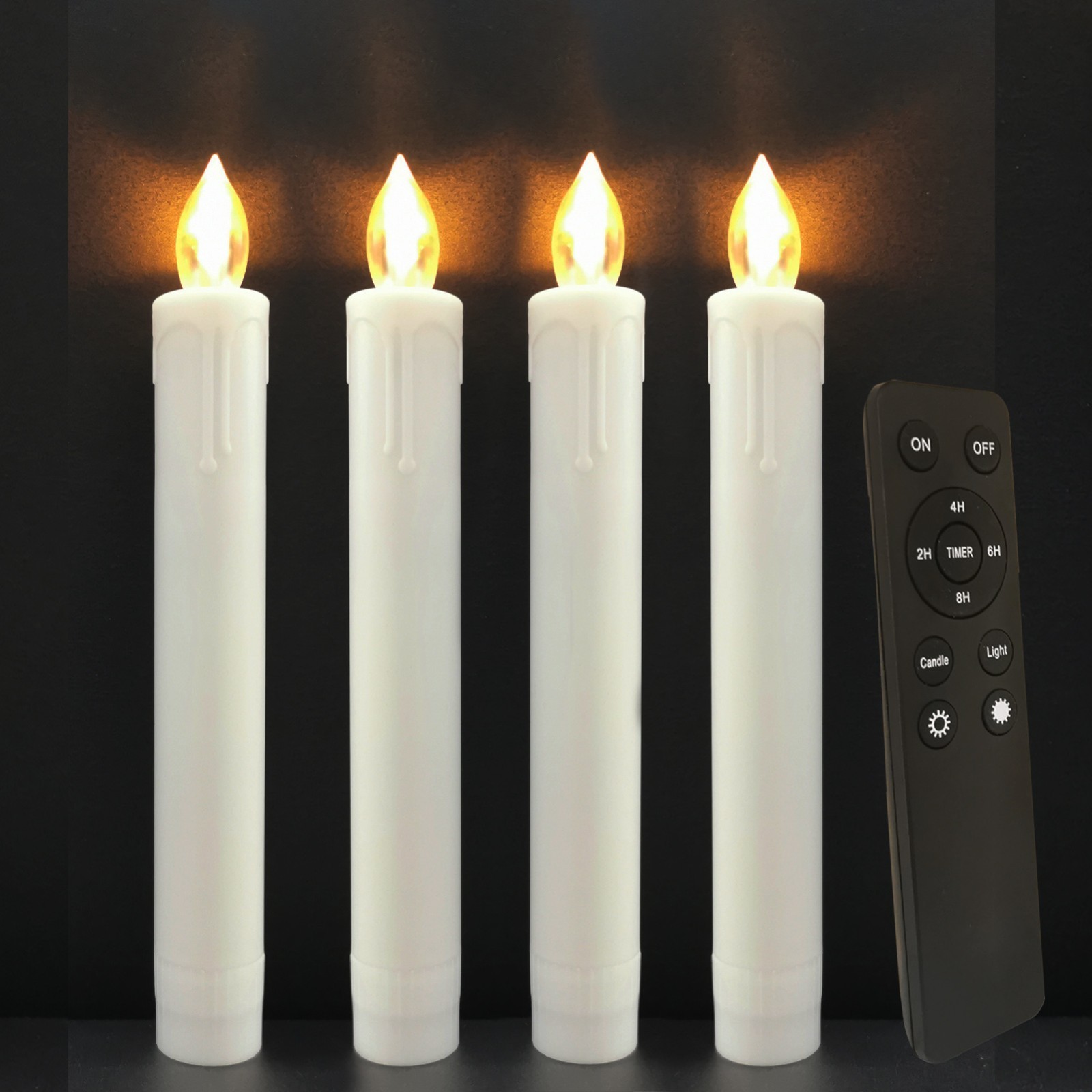 2 Pack Flameless LED Taper Candles with Remote/Timer LED Battery Operated Candle