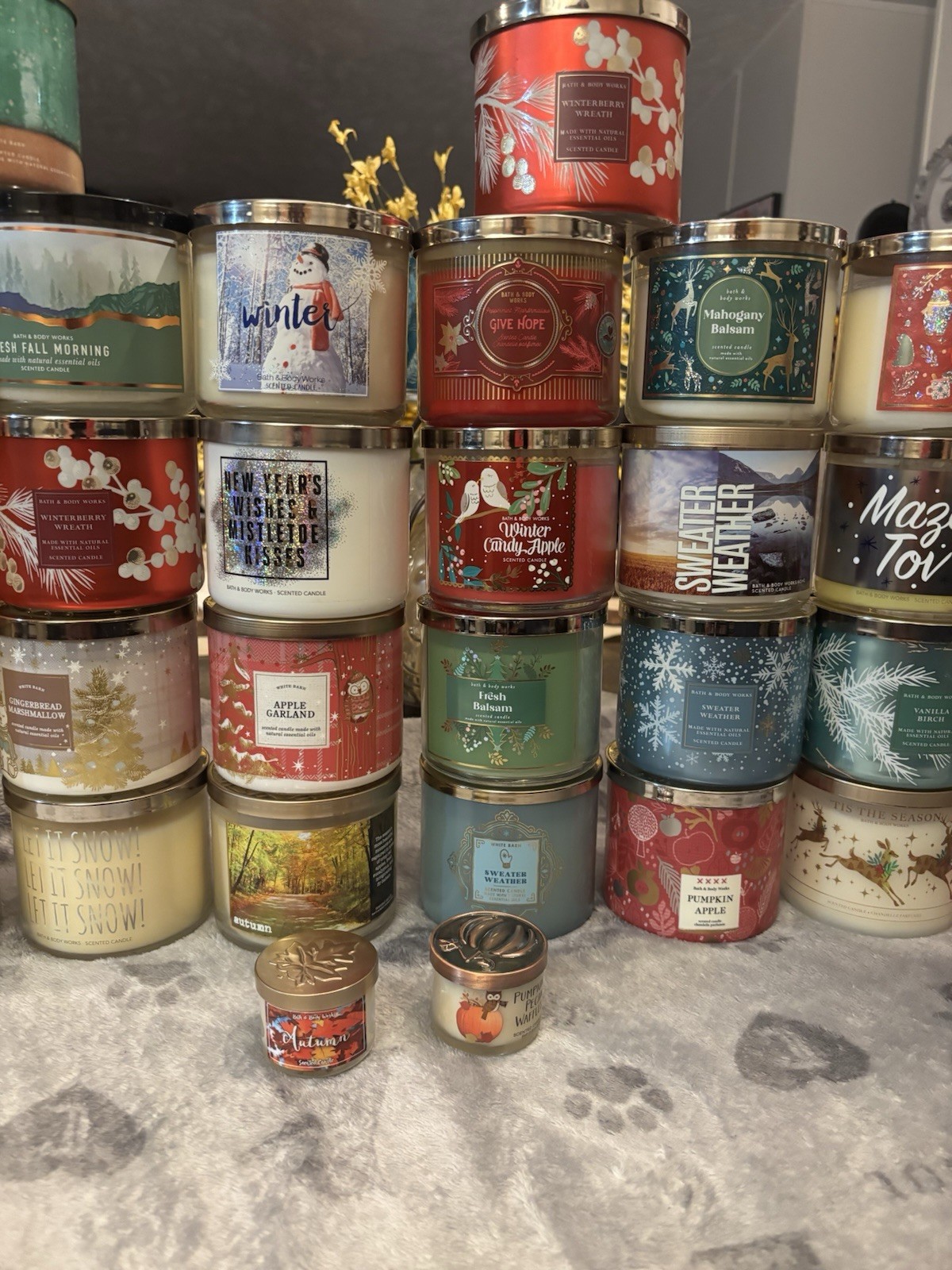 Lot Of 46 Bath And Body Works 3-Wick Candles Retired Scents READ