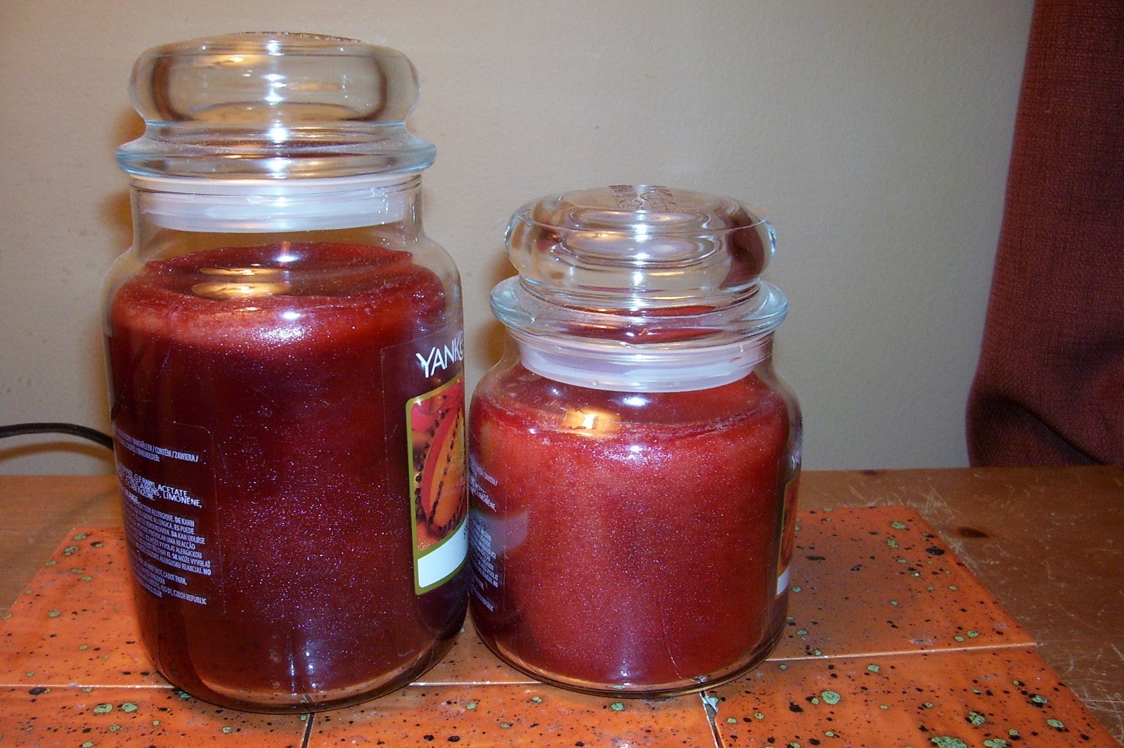 yankee candle 22oz & 14.5oz JARS SPICED ORANGE + 3 TARTS