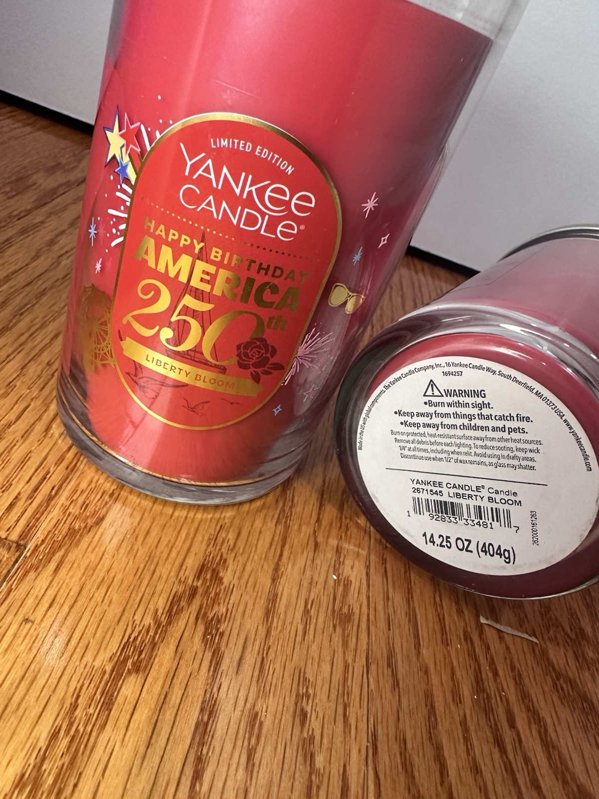 Yankee Candle Liberty Bloom Limited Edition Patriotic Jar Candles 14.25oz Lot 2