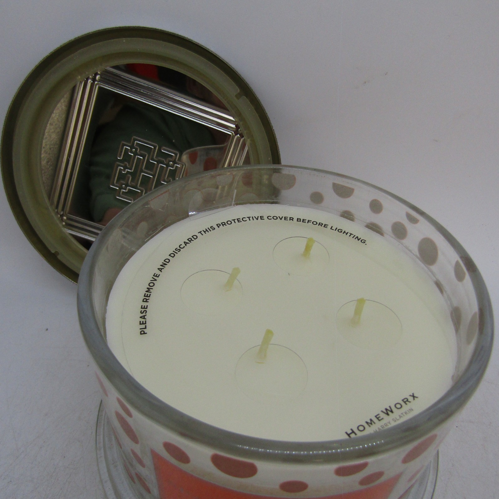 Harry Slatkin, Homeworx, “Sparkling Peach Mimosa” Scented Candle 4 Wick.