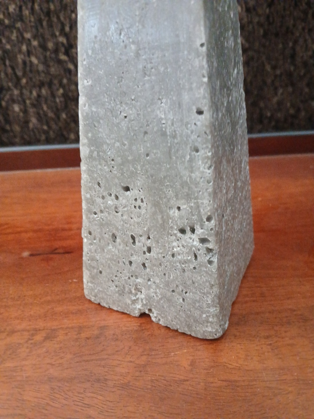 Gray Stone Look Wax Tall Pyramid Candle Spiritual Yoga Meditation Home Decor