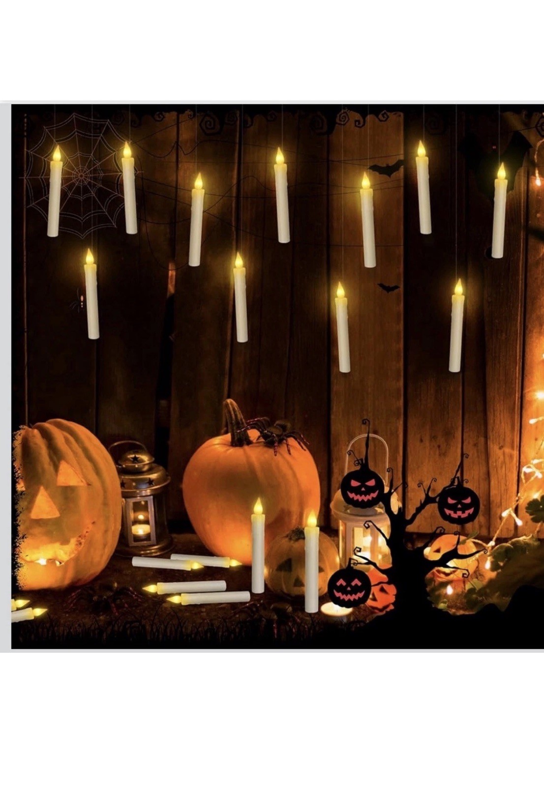 12 LED Flameless Floating Candles Magic Wand Remote Holiday Decor