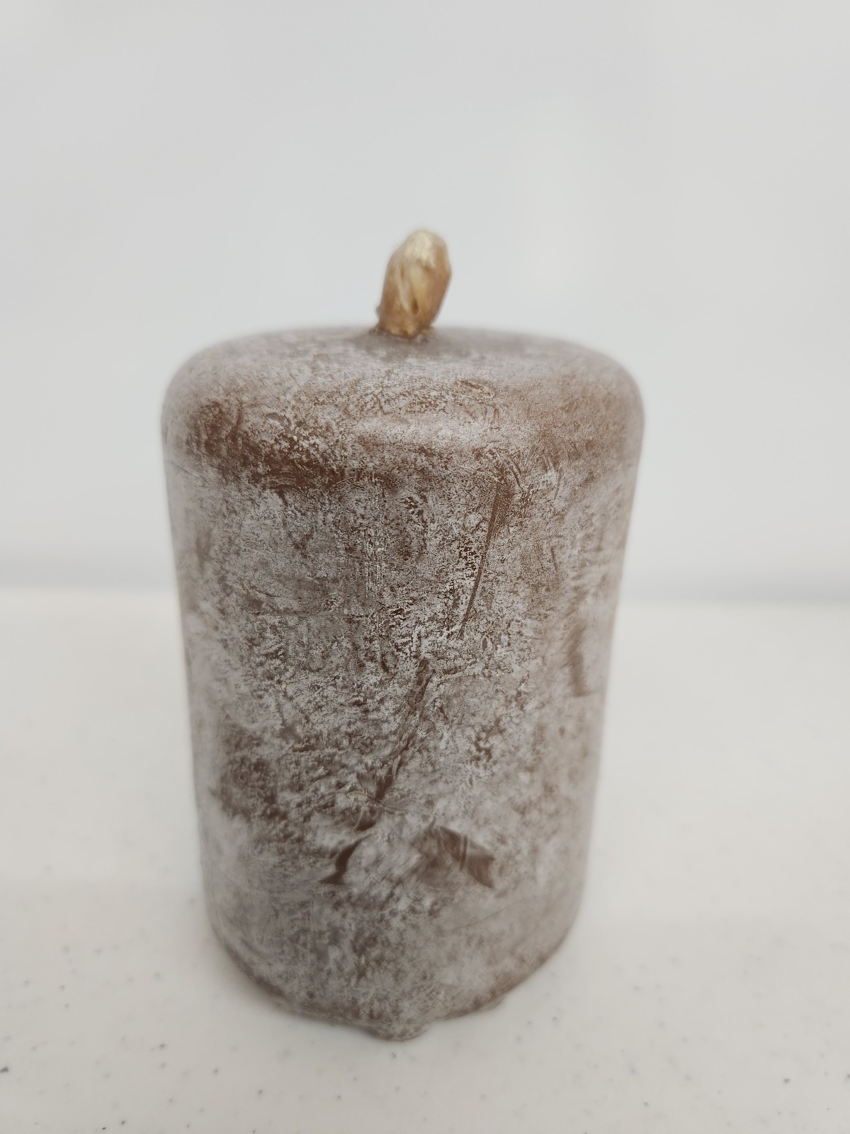 Pure Beeswax Pillar Candle 4in Tall 2.5in Diameter Natural Brown Unscented