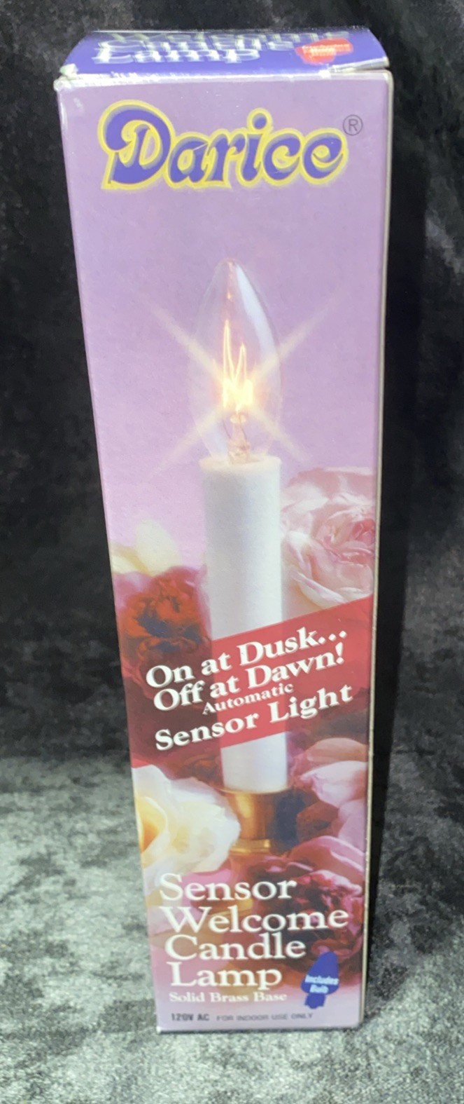 New Darice Sensor Welcome Candle Lamp Solid Brass Base with Bulb