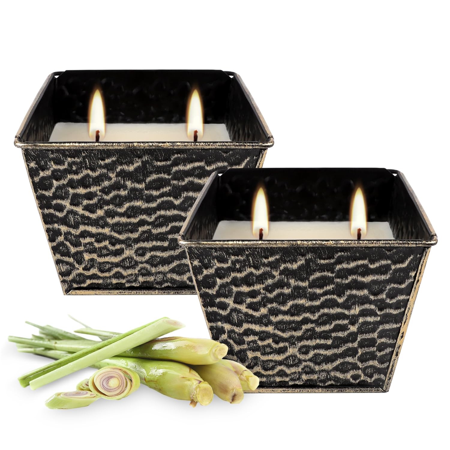 2Pcs Citronella Candles Outdoor Indoor-Large 12oz Scented 50H Long Lasting Su…