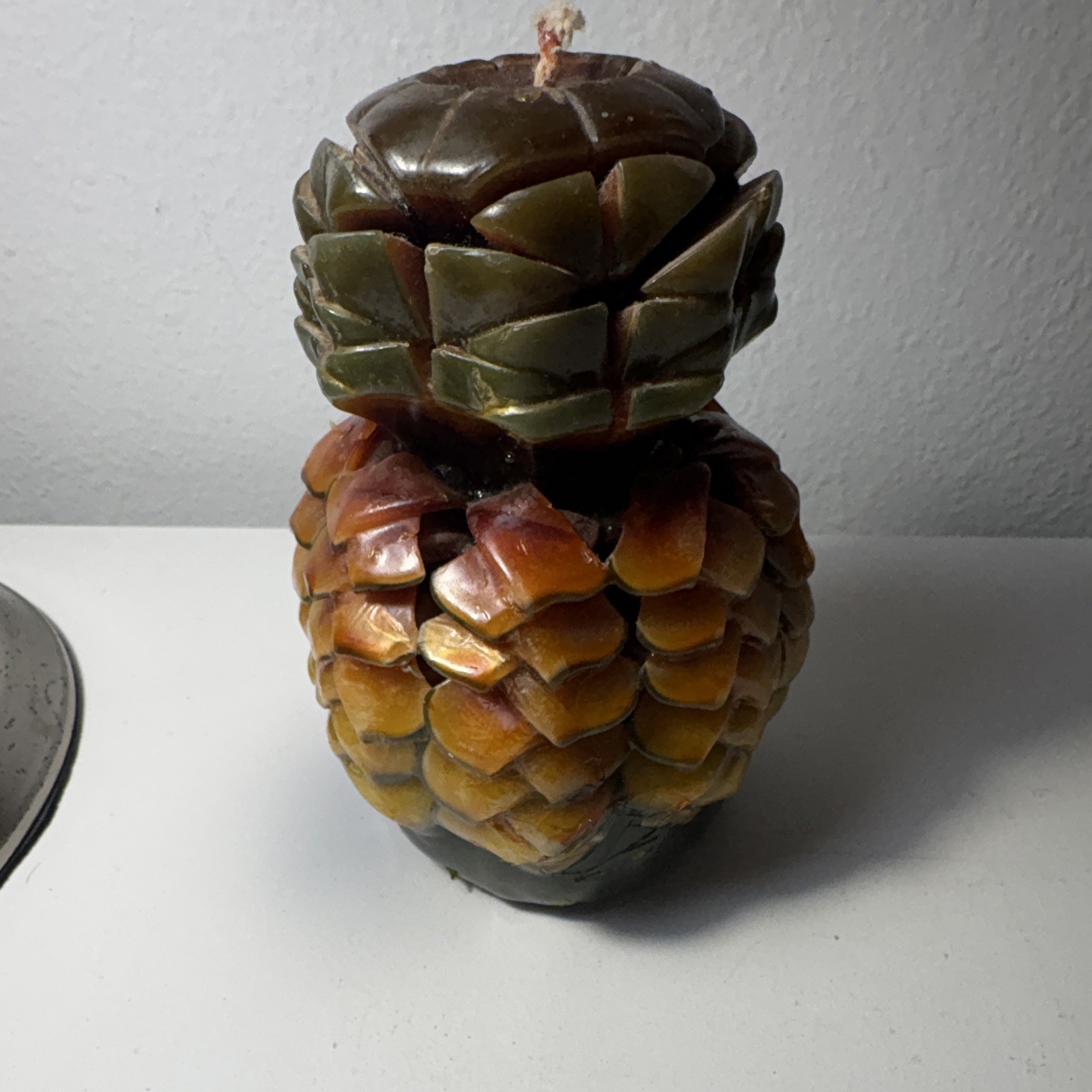 Pineapple Shaped Wax Candle Decorative Single Wick Unscented Green