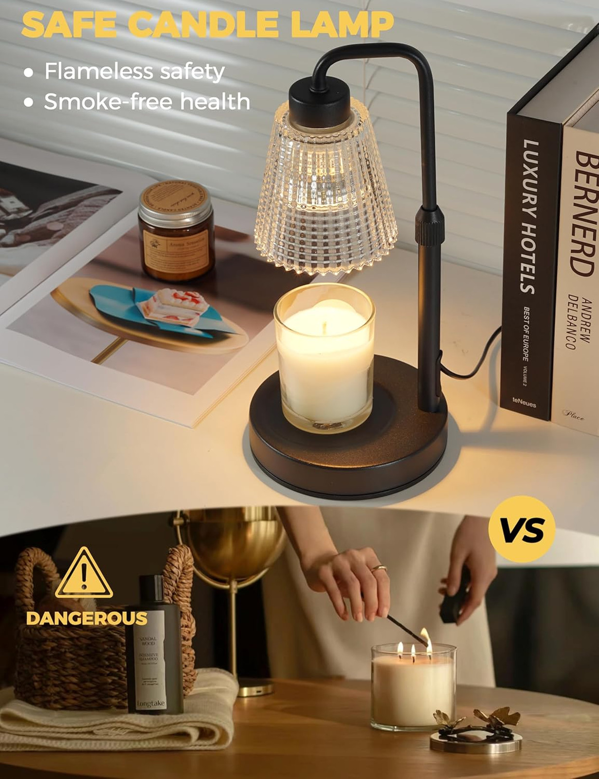 Candle Warmer Lamp with Cycle Timer, Wax Melt Warmer for Jar Candles, Dimmable
