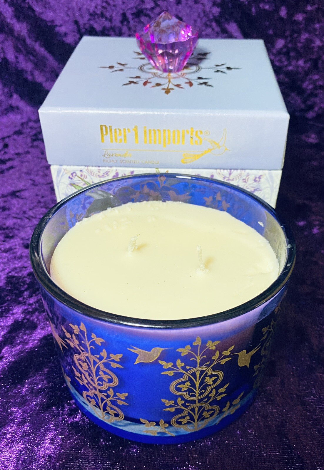 Pier 1 Candle Lavender Gift Box 11 oz Scented Purple Glass Jar New