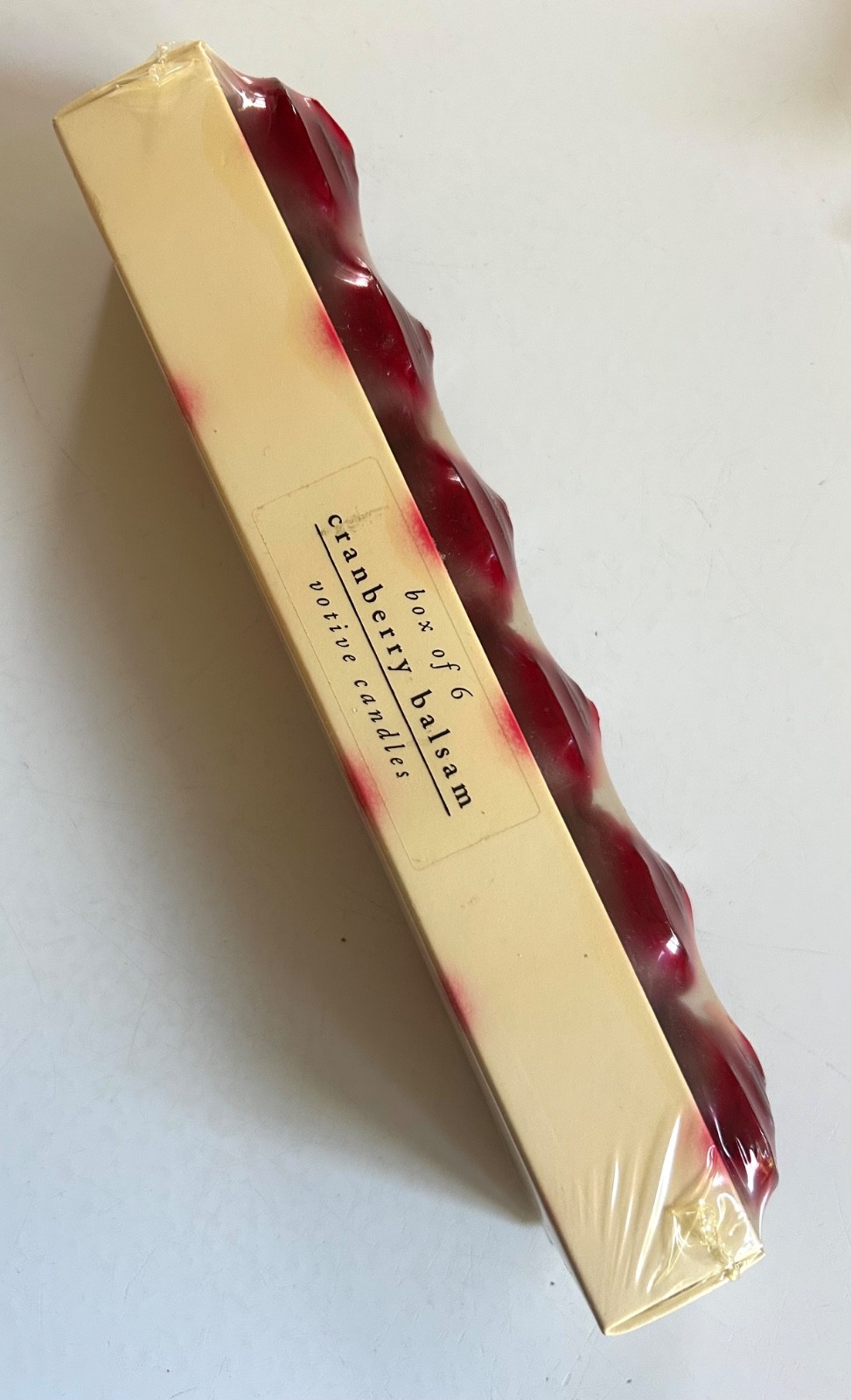 Vintage PIER 1 Votive Candles Set/6 CRANBERRY BALSAM Red USA Sealed NEW NOS