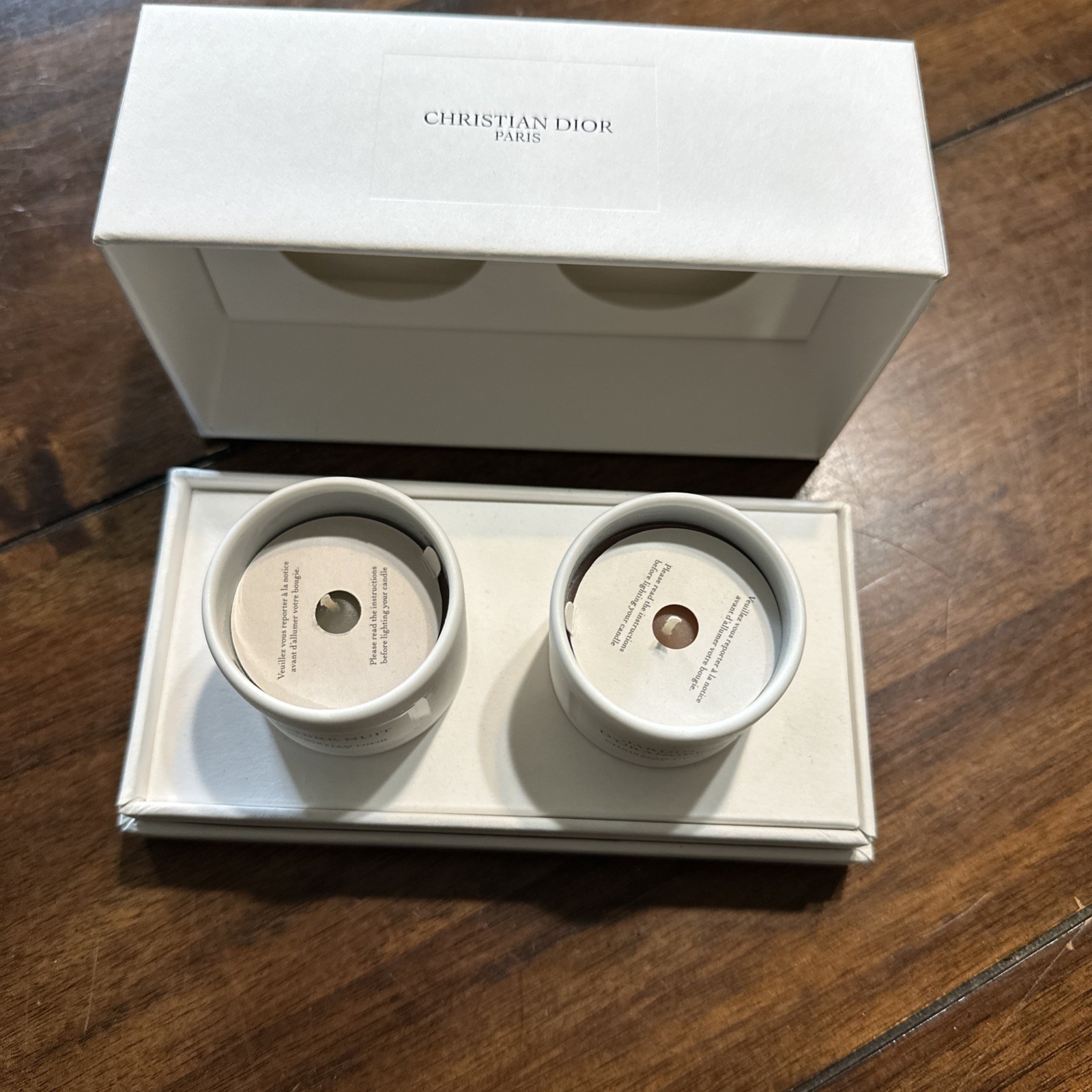 NEW Christian Dior Mini White Ambre Nuit Jardin DOrangers Votive Candle Set